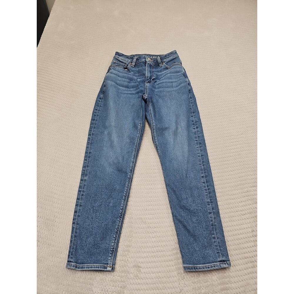 American Eagle Jeans Womens 0 Short Mom Jean Stretch Medium Wash